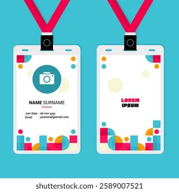 ID Card Design with Abstract Rounded Square Mosaic