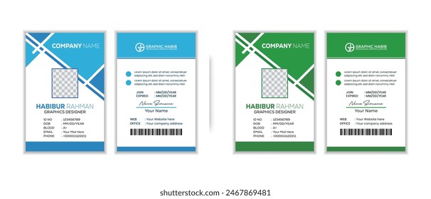 ID Card Design, ID Card Background, Corporate ID card design template.