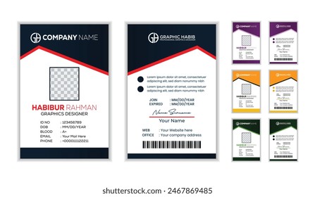 Diseño de la tarjeta de identificación, fondo de la tarjeta de identificación, Plantilla Corporativa del diseño de la tarjeta de identificación.