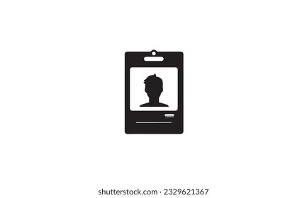 id card design black simple flat icon on white background