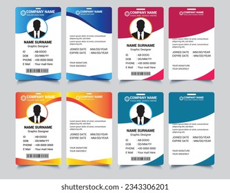 ID card design bundle, Simple business, school and Employee ID Card Design Template, Unique, corporate, Abstract professional id card design templates for Employee and others,