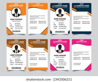 ID card design bundle, Simple business, school and Employee ID Card Design Template, Unique, corporate, Abstract professional id card design templates for Employee and others,