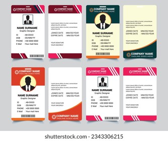ID card design bundle, Simple business, school and Employee ID Card Design Template, Unique, corporate, Abstract professional id card design templates for Employee and others,
