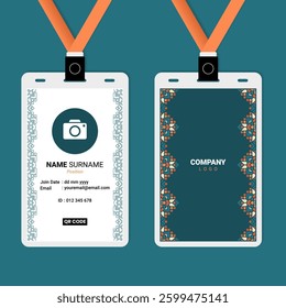 ID Card Design with Islamic Geometric Ornament Border on The Side
