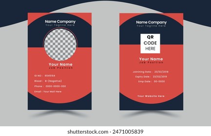 ID Card design. Office Id card for your company, Professional employee id card. Vector Simple and Clean ID Card Design Template.