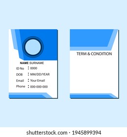 ID card design on blue and white background. designs for identity templates.