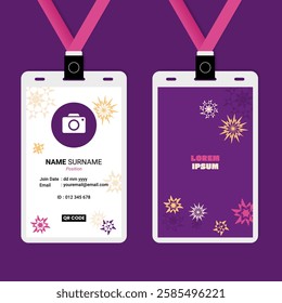 ID Card Design with Rounded Star on Abstract Composition