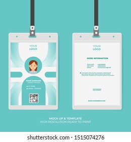 ID Card Design Template with Abstract Shape . Easy to Use and Customize. Ready to Print. Vector Illustration