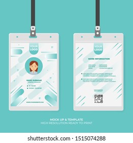 ID Card Design Template with Abstract Shape . Easy to Use and Customize. Ready to Print. Vector Illustration