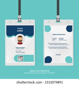 ID Card Design Template with Abstract Shape . Easy to Use and Customize. Ready to Print. Vector Illustration