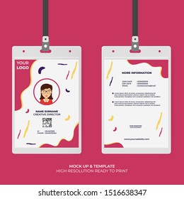 ID Card Design Template with Abstract Shape Style. Easy to Use and Editable Template. Ready to Print. Vector Illustration