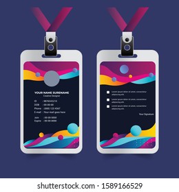 ID Card Design Template with Abstract Shape . Easy to Use and Customize. Ready to Print. Vector Illustration