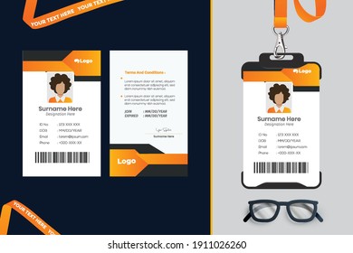 Plantilla de diseño de tarjeta de identificación, limpia y lisa, eps 10.