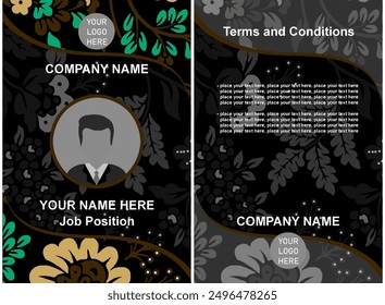PLANTILLA de diseño de tarjeta de identificación. Diseño Corporativa de cédula de identidad. Tarjeta de identificación de empleado de Profesional.