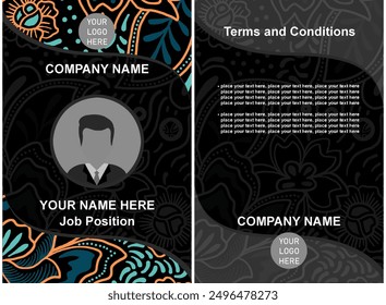PLANTILLA de diseño de tarjeta de identificación. Diseño Corporativa de cédula de identidad. Tarjeta de identificación de empleado de Profesional.