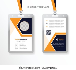 
ID card design template creative corporate business identity card for employees front and back