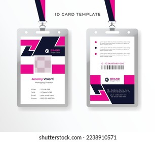 
ID card design template creative corporate business identity card for employees front and back