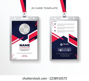 
Plantilla de diseño de tarjeta de identificación creativa tarjeta de identidad empresarial para empleados de adelante y atrás