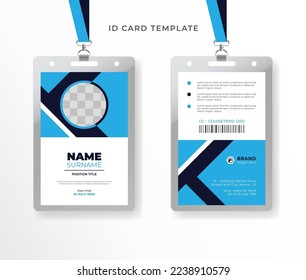 
ID card design template creative corporate business identity card for employees front and back