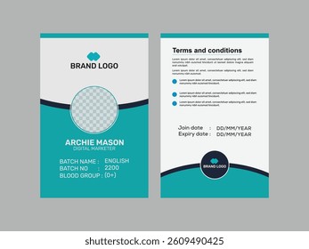 Id card design template layout