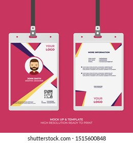 ID Card Design Template with Modern Shape Style. Easy to Use and Editable Template. Ready to Print. Vector Illustration
