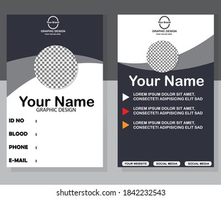 
ID CARD DESIGN TEMPLATE MODERN DESIGN IN VERTICAL DESIGN