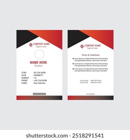 Id card design template. professional id card design template. Simple id card design. Business employee id card design 
