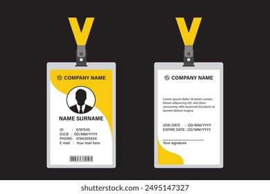 ID Card Design Template.  School ID card. Clean and Modern Employee ID Card Design. ID card design for corporates, offices, school and many other purposes.