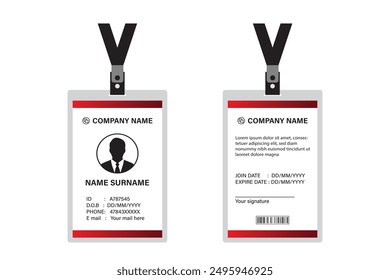 Design-Vorlage für ID-Karten.  Schulausweis. Sauberes und modernes Personalausweisdesign. ID-Kartendesign für Unternehmen, Büros, Schulen und viele andere Zwecke.