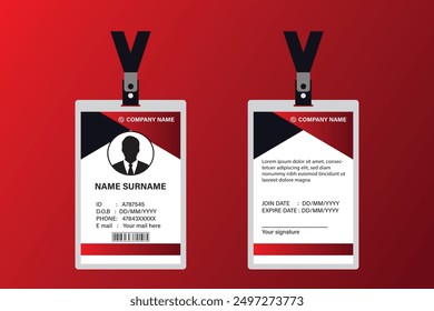 PLANTILLA de diseño de tarjeta de identificación. Tarjeta de identificación de la escuela. Diseño limpio y moderno de la tarjeta de identificación del empleado.  Diseño de tarjeta de identificación para empresas, oficinas, escuelas y muchos otros propósitos.