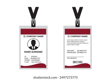 ID Card Design Template. School ID card. Clean and Modern Employee ID Card Design.  ID card design for corporates, offices, school and many other purposes.
