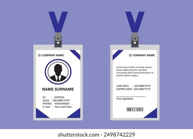 ID Card Design Template.  School ID card. Clean and Modern Employee ID Card Design. ID card design for corporates, offices, school and many other purposes.