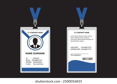 ID Card Design Template. School ID card. Clean and Modern Employee ID Card Design.  ID card design for corporates, offices, school and many other purposes.