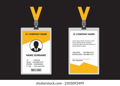 ID Card Design Template. School ID card. Clean and Modern Employee ID Card Design.  ID card design for corporates, offices, school and many other purposes.