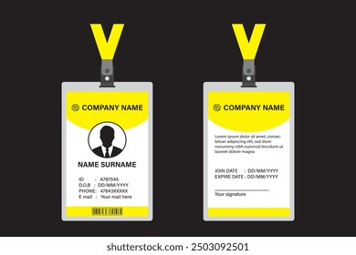 ID Card Design Template. School ID card. Clean and Modern Employee ID Card Design.  ID card design for corporates, offices, school and many other purposes.