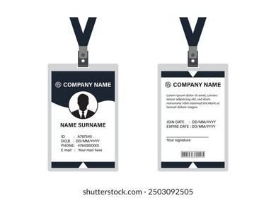 ID Card Design Template. School ID card. Clean and Modern Employee ID Card Design.  ID card design for corporates, offices, school and many other purposes.