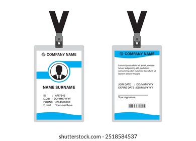 ID Card Design Template. School ID card. Clean and Modern Employee ID Card Design.  ID card design for corporates, offices, school and many other purposes.