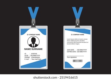 ID Card Design Template. School ID card. Clean and Modern Employee ID Card Design.  ID card design for corporates, offices, school and many other purposes.