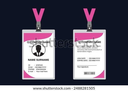 ID Card Design Template. School ID card. Clean and Modern Employee ID Card Design.  ID card design for corporates, offices, school and many other purposes.