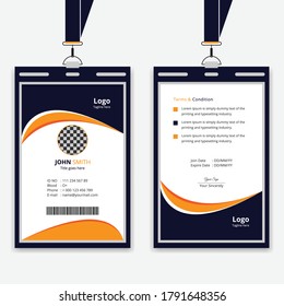 Plantilla vectorial de diseño de tarjeta de identificación, diseño de tarjeta de identidad moderna y corporativa para el empleado de la empresa 