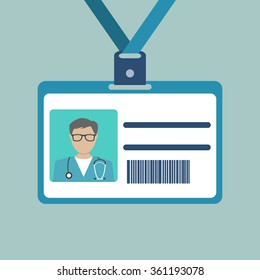 ID Card Of The Doctor. Vector Illustration.