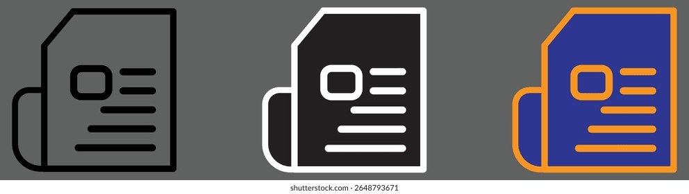 ID card document icon representing identity or profile verification with transparent background