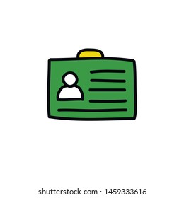 id card doodle icon, vector illustration
