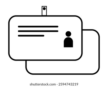 ID Card and Driver license icon set. Identity document for office staff and clerk card, vector illustration.