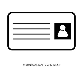 ID Card and Driver license icon set. Identity document for office staff and clerk card, vector illustration.