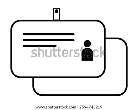 ID Card and Driver license icon set. Identity document for office staff and clerk card, vector illustration.