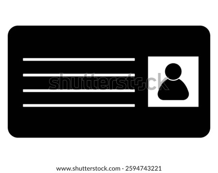 ID Card and Driver license icon set. Identity document for office staff and clerk card, vector illustration.