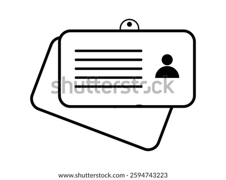 ID Card and Driver license icon set. Identity document for office staff and clerk card, vector illustration.