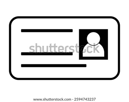 ID Card and Driver license icon set. Identity document for office staff and clerk card, vector illustration.