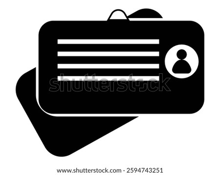 ID Card and Driver license icon set. Identity document for office staff and clerk card, vector illustration.